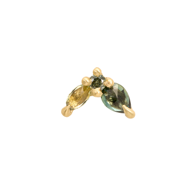 Green Floret Stud Earring - 12049